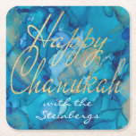 Dessous-de-verre Carré En Papier Or bleu de Chanukah<br><div class="desc">"Chanukah Blue and Gold, Carré Paper Dessous de verre" sont prêts à vous aider à démarrer votre fête ! Personnalisez en supprimant et en ajoutant du texte partout sur le dessous de verre. Choisissez votre style de police, votre couleur et votre taille préférés. Merci de vous être arrêté et de...</div>