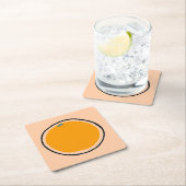 Dessous-de-verre Carré En Papier Orange (En situation)