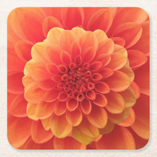 Dessous-de-verre Carré En Papier Orange Dahlia