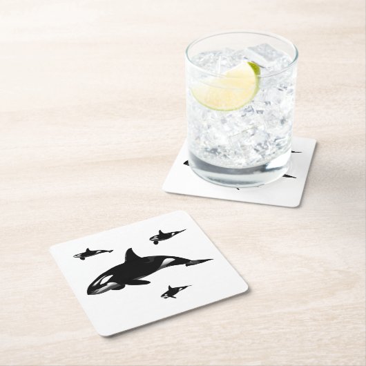 Dessous-de-verre Carré En Papier Orca (En situation)