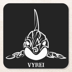 Dessous-de-verre Carré En Papier Orca tribale noire et blanche