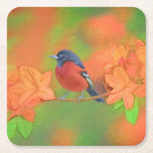 Dessous-de-verre Carré En Papier Orchard Oriole Songbird Peinture Oiseau original