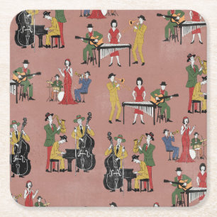 Dessous-de-verre Carré En Papier Orchestre de Jazz Vintage
