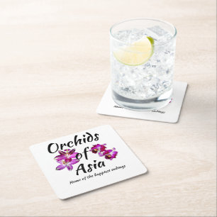 Dessous-de-verre Carré En Papier Orchidées d'Asie
