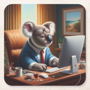 Dessous-de-verre Carré En Papier Ordinateur Koala