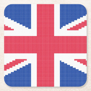 Dessous-de-verre Carré En Papier Original cross-stitch design Union Jack