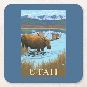 Dessous-de-verre Carré En Papier Orignaux DrinkingUtah