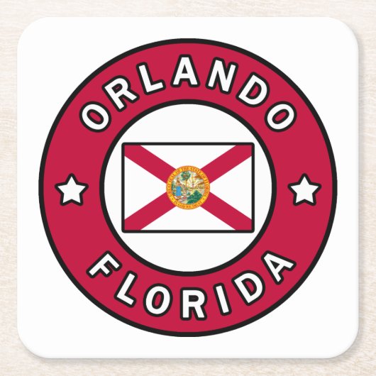 Dessous-de-verre Carré En Papier Orlando Floride (Devant)