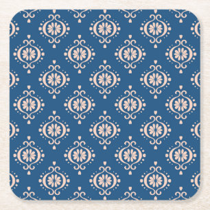 Dessous-de-verre Carré En Papier Ornement damassé Ikat Géométrique