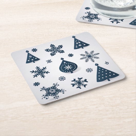 Dessous-de-verre Carré En Papier Ornements de Noël (Incliné)