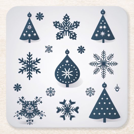 Dessous-de-verre Carré En Papier Ornements de Noël (Devant)