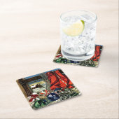 Dessous-de-verre Carré En Papier Ornements de Noël (En situation)