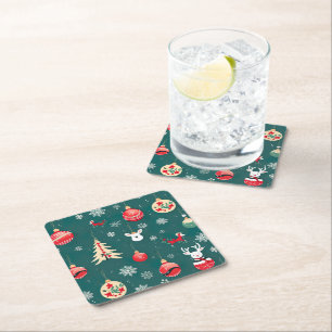 Dessous-de-verre Carré En Papier Ornements de Noël