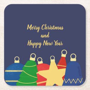 Dessous-de-verre Carré En Papier Ornements de Noël vintage