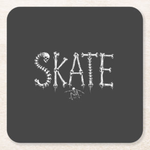 Dessous-de-verre Carré En Papier Os squelette de skate