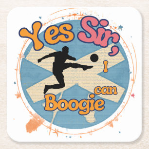 Dessous-de-verre Carré En Papier Oui monsieur je peux Boogie avec Footballeur