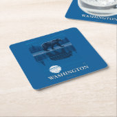 Dessous-de-verre Carré En Papier Ours dans le clair de lune - Washington (Incliné)