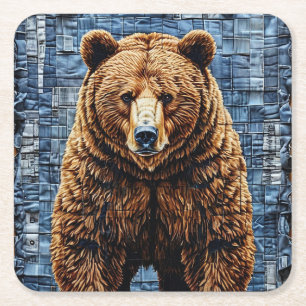 Dessous-de-verre Carré En Papier Ours grizzly
