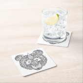 Dessous-de-verre Carré En Papier Ours inspiré (En situation)