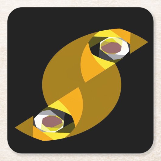 DESSOUS-DE-VERRE CARRÉ EN PAPIER OWL ABSTRAIT (Devant)