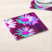 Dessous-de-verre Carré En Papier Oxeye Daisy Meadow Pop Art Style (Incliné)