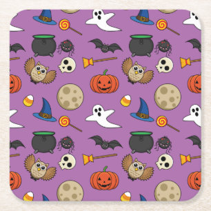 Dessous-de-verre Carré En Papier Pack Halloween Kawaii