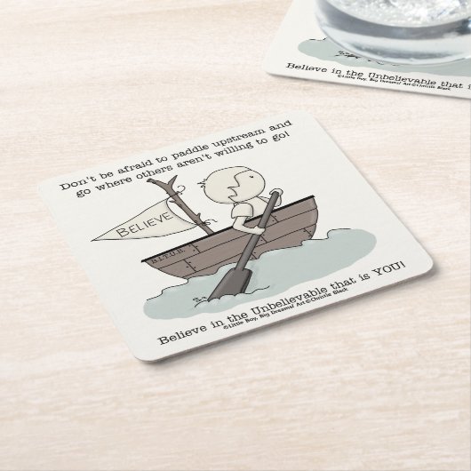 Dessous-de-verre Carré En Papier Paddle en amont (Incliné)