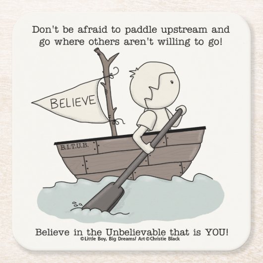 Dessous-de-verre Carré En Papier Paddle en amont (Devant)