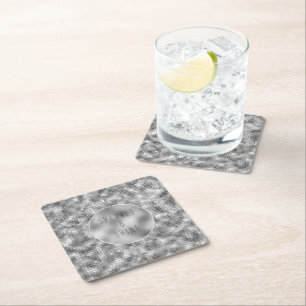Dessous-de-verre Carré En Papier Paillette d'Argent