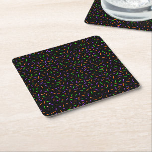 Dessous-de-verre Carré En Papier Paillettes Effrayantes
