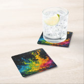 Dessous-de-verre Carré En Papier Paint coloré (En situation)