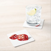 Dessous-de-verre Carré En Papier Pair de dés (En situation)