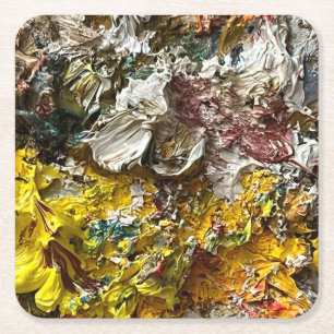 Dessous-de-verre Carré En Papier Palette de l'artiste #1