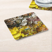 Dessous-de-verre Carré En Papier Palette de l'artiste #1 (Incliné)