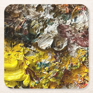 Dessous-de-verre Carré En Papier Palette de l'artiste #1