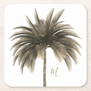 Dessous-de-verre Carré En Papier Palm Tree élégant rétro chic