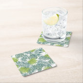 Dessous-de-verre Carré En Papier Palm Tree Fronds Peinture hawaïenne (En situation)