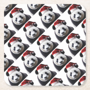 Dessous-de-verre Carré En Papier Panda-Père Noël-2