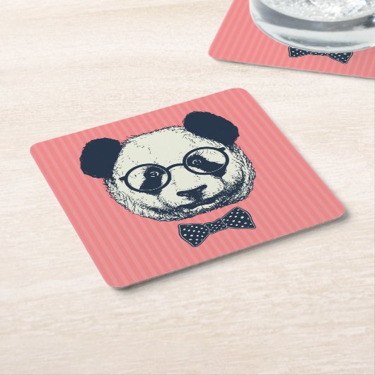 Dessous-de-verre Carré En Papier Panda Stripes (Incliné)
