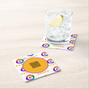 Dessous-de-verre Carré En Papier Panneau de table Google Reviews   Socle de code QR
