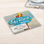 Dessous-de-verre Carré En Papier Panneau Sky Ranch Motel (Incliné)