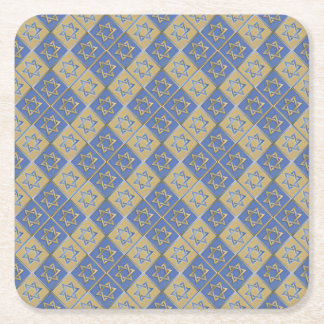 Dessous-de-verre Carré En Papier Panneaux d'art étoile de David bleu or