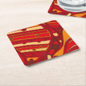 Dessous-de-verre Carré En Papier Panneaux orange Abstraits (Incliné)