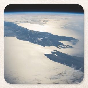 Dessous-de-verre Carré En Papier Panorama depuis l'espace Highlights Cook Strait