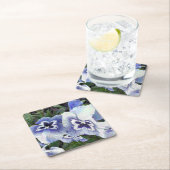 DESSOUS-DE-VERRE CARRÉ EN PAPIER PANSIERS (En situation)