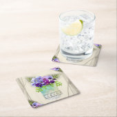 Dessous-de-verre Carré En Papier Pansies géométriques rustiques en Mariage Mason Ja (En situation)