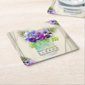 Dessous-de-verre Carré En Papier Pansies géométriques rustiques en Mariage Mason Ja (Incliné)