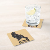 Dessous-de-verre Carré En Papier panthère noir (En situation)