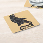 Dessous-de-verre Carré En Papier panthère noir (Incliné)
