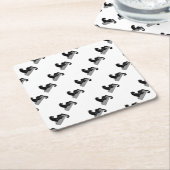 Dessous-de-verre Carré En Papier Panthère noire (Incliné)